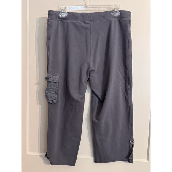 Gloria Vanderbilt 2 Piece Track Suit Lounge Gray Sz L Workout Hood Zip Pull On - Picture 13 of 16